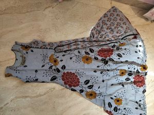 Beautiful handmade Floral Print Anarkali Kurta