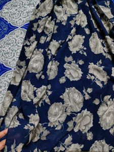 Floral Print Navy blue Maxi Dress