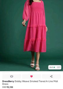 Chic Fuchsia Swiss Dot Tiered Dress