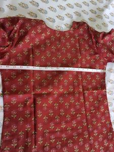 Floral red short kurti