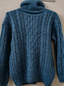 Cozy Blue Turtleneck Sweater