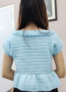 Handmade Crocheted Blue tops