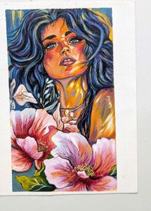 Vibrant Abstract Woman Portrait Painting