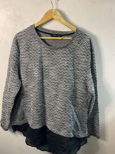 Tania Kay Chic Textured Tunic with Sheer Hem