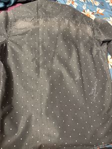 Men's Grey Polka Dot Denim Shirt