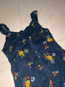Chic Floral Navy Blue Dress