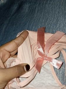Lace Trim Briefs with Bow Detail