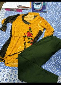Yellow top Green pants and new facewash