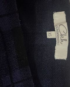 checked black and blue skirt