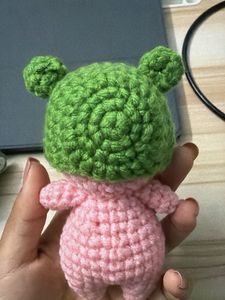 Crocheted Duck &amp; Pig Toys with Frog Hats
