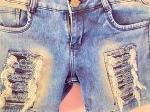 Distressed Denim Shorts