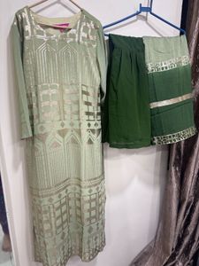 Elegant Green Kurta Set with Dupatta
