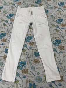 White Ripped Skinny Jeans