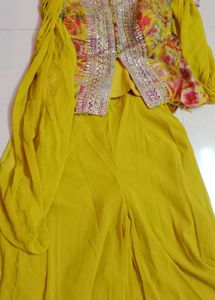 Vibrant Yellow Palazzo Pants and kurta set