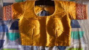 Exquisite Yellow Brocade Blouse