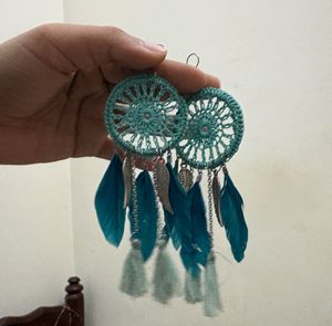 Boho Turquoise Beaded Necklace &amp; Dreamcatcher Earr