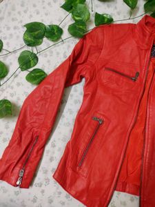 Goth Red Biker leather jacket