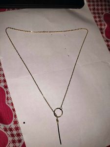 Elegant Gold Circle Bar Necklace