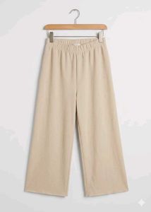 Beige Wide Leg Pants