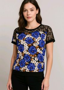 Floral Lace Trim Top