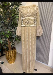 Elegant Gold Embellished Ethnic Gown