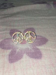 uv Sparkling vintage Peace Sign Earrings