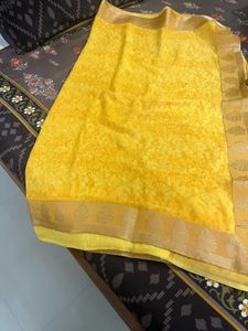 Vibrant Yellow Saree