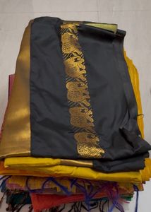 Elegant Silk Saree with Elephant Border