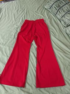 Vibrant Red Bell Bottom Pants