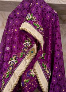 Purple Embroidered Saree