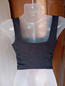 Black Corset Style Crop Top