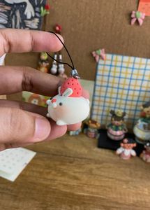 Cute Kawaii Strawberry bunny Charm