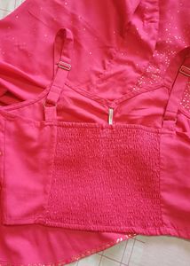 Elegant Pink Kurta co ord set with Gold Accents
