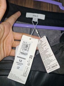 marks and spencer Leather Look Straight Leg Trouse