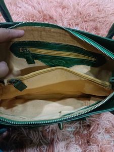 Stylish Emerald Green Leather Handbag