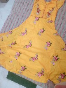 Beautiful Yellow Embroidered Gown