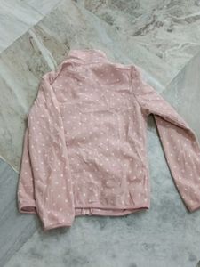 Uniqlo Pink Polka Dot Fleece Jacket