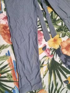Stylish Grey Tie-Waist Pants