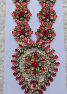 Red Floral Necklace Set garland mala paan haar