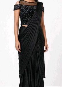 Stunning Black Sequined Saree