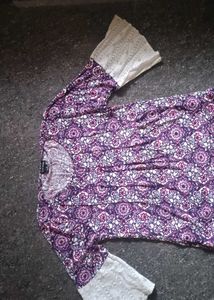 Boho Floral Print Tunic Top