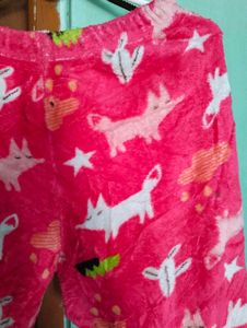 length 34,Cozy Pink Fox Print Pajama Pants