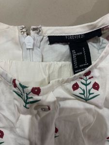 White Floral Print Dress