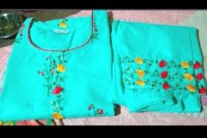 Aqua Blue Floral Kurta
