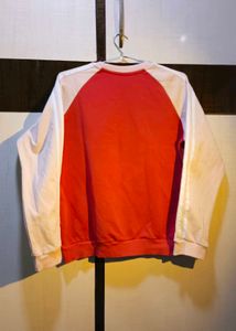 Adidas Red &amp; Cream Colorblock Sweatshirt