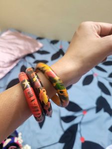 Set of 3 Hand-Painted Bangles