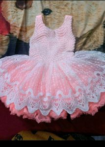 Partywear Flaired Frock And Dungree Combo