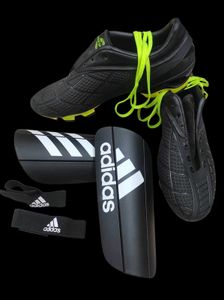 Adidas Soccer Cleats &amp; Shin Guards Set