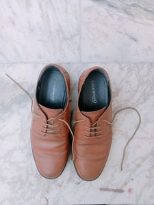 Men Leather Brown Shoes Brand Carlo Romano 7 No. Very Less Use