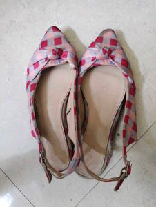Slingback Flats with Bow Accent